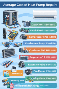 heat pump repair cost, heat repair factors, heat pump service scheduling, heat pump energy efficiency, 